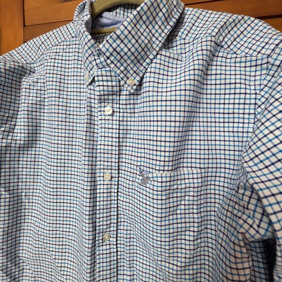 American Eagle Button Up Checked Shirt Size Xl Classic Fit Long Sleeve Blue - Picture 6 of 10